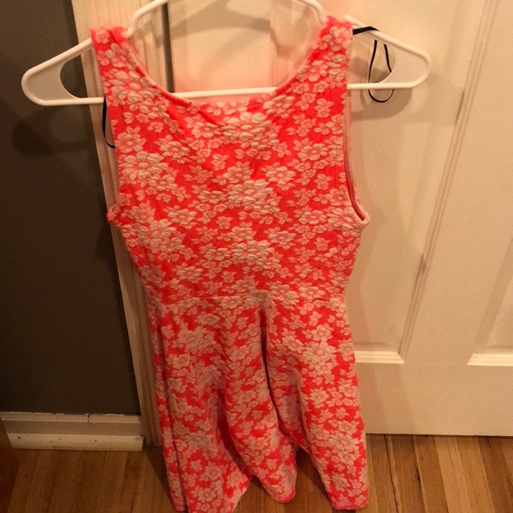 Bright pink floral dress